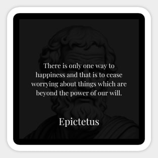 The Path to Lasting Happiness: Epictetus's Willpower Wisdom Sticker